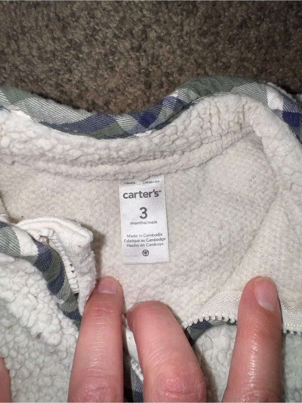 Carters Fleece Unisex Bodysuit